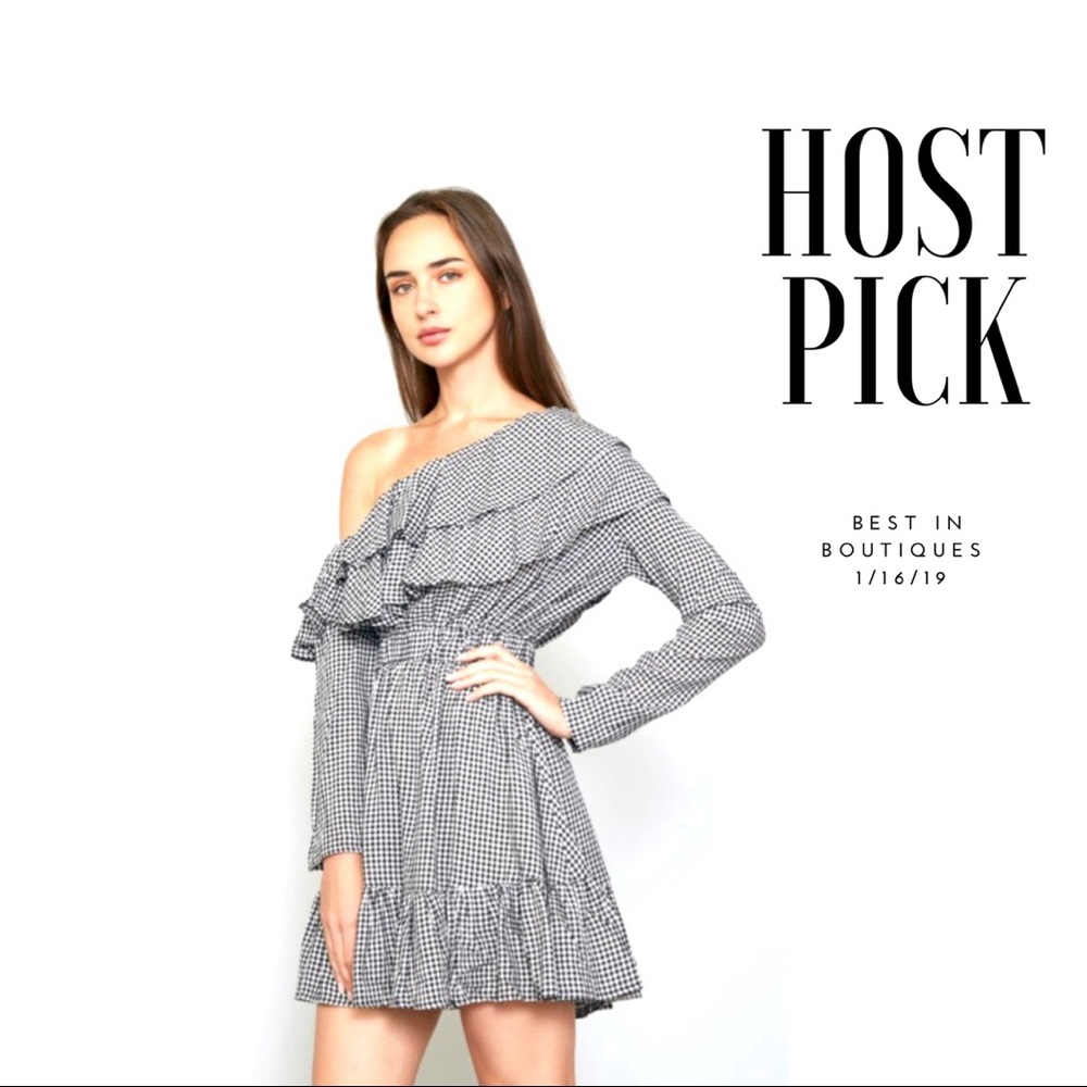 CHANGE OF SEASON ALEX gingham dress one sleeve - Picture 3 of 8